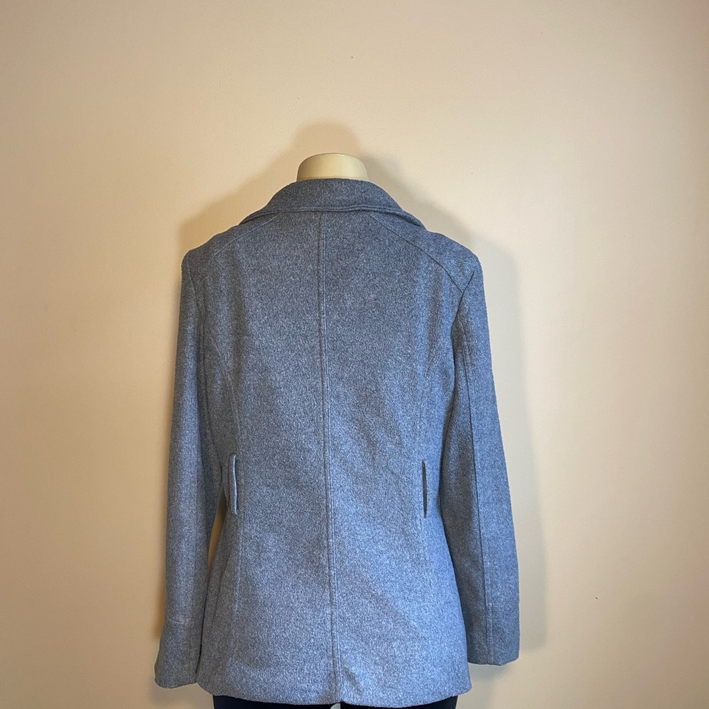 Chic Gray Button-Up Pea Coat - image 5